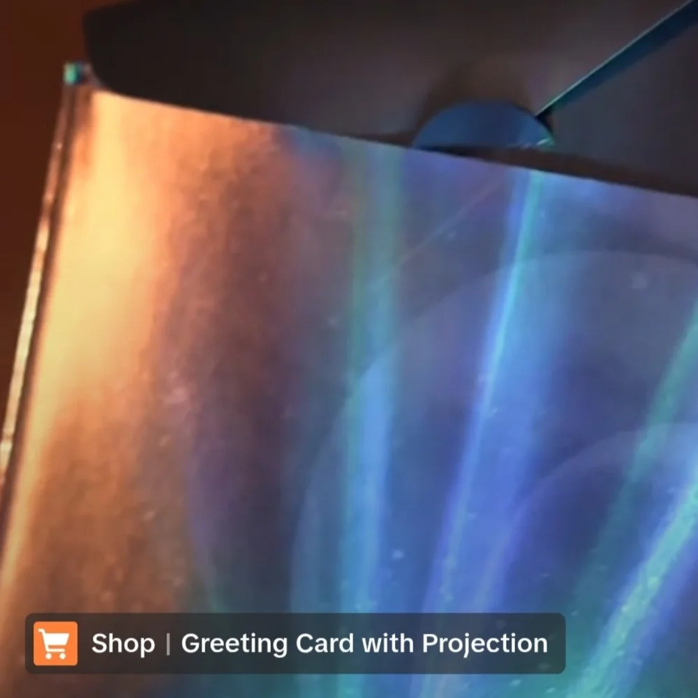 Galaxy Starry Sky Projector Greeting Card Box with Crystal Ball Northern Lights